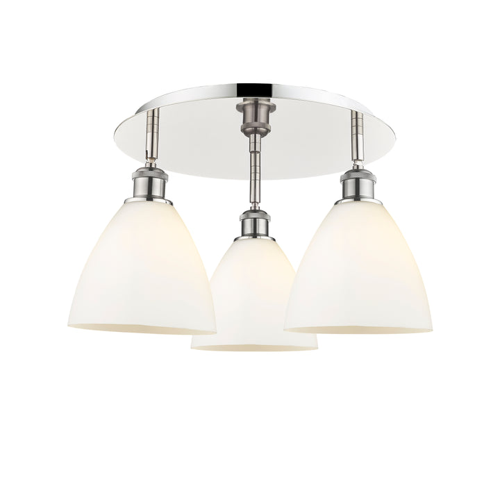 Innovations Lighting Bristol 7.5" Flush Mount - Polished Nickel Ceiling Flush Mounts Innovations Lighting Matte White ; Glass Type: White  