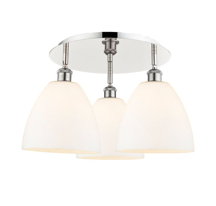 Innovations Lighting Bristol 9" Flush Mount Ceiling Flush Mounts Innovations Lighting Polished Nickel Matte White ; Glass Type: White 