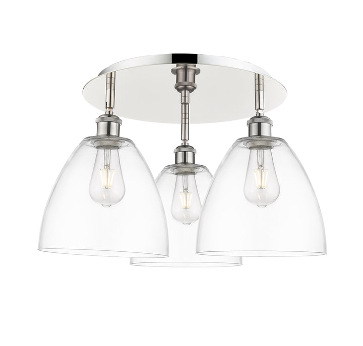 Innovations Lighting Bristol 9" Flush Mount Ceiling Flush Mounts Innovations Lighting Polished Nickel Clear ; Glass Type: Clear 