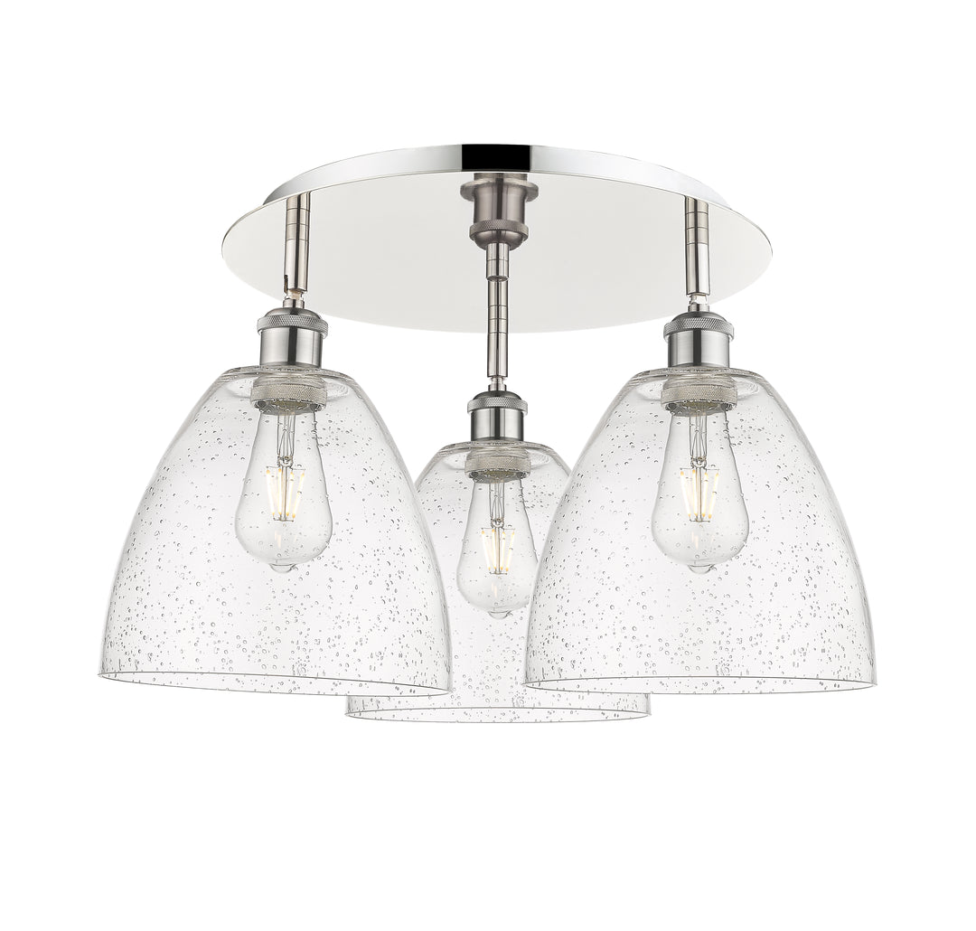 Innovations Lighting Bristol 9" Flush Mount Ceiling Flush Mounts Innovations Lighting Polished Nickel Seedy ; Glass Type: Seeded 