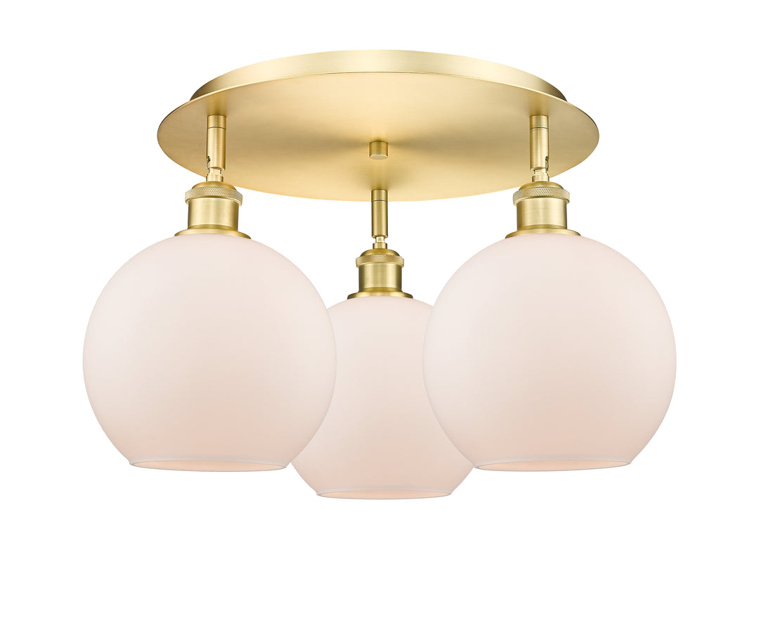 Innovations Lighting Athens 8" Flush Mount Ceiling Flush Mounts Innovations Lighting Satin Gold Matte White ; Glass Type: White 