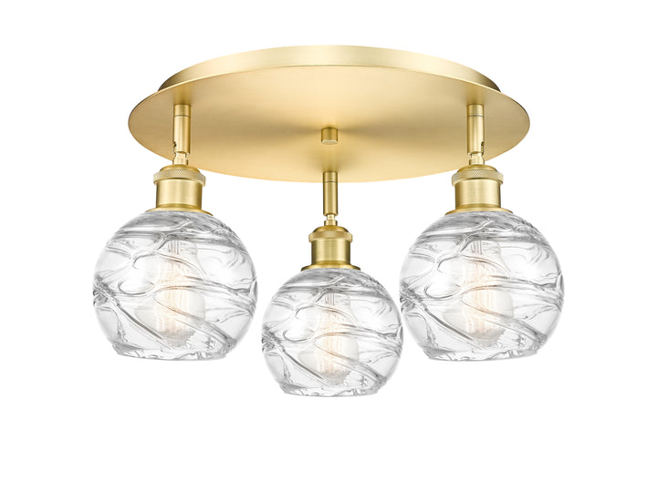 Innovations Lighting Athens Deco Swirl 6" Flush Mount Ceiling Flush Mounts Innovations Lighting Satin Gold Clear Deco Swirl ; Glass Type: Clear 