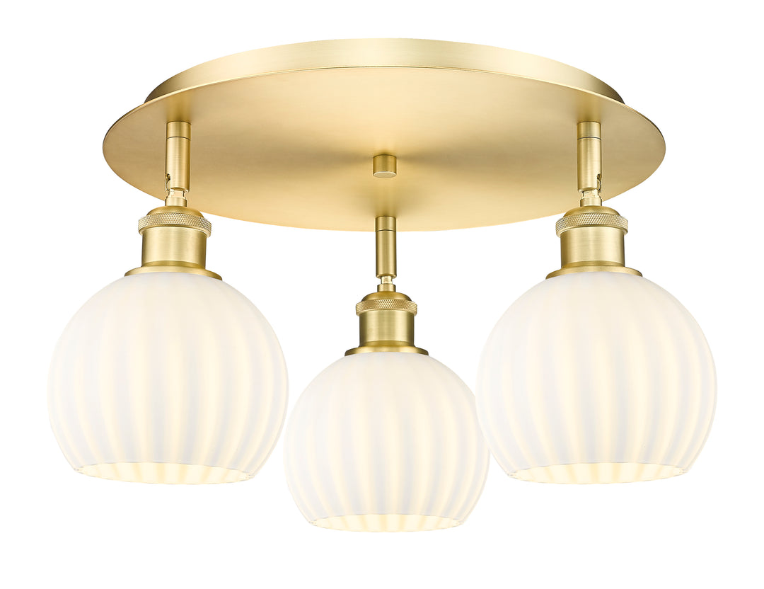 Innovations Lighting White Venetian 6" Flush Mount - Satin Gold