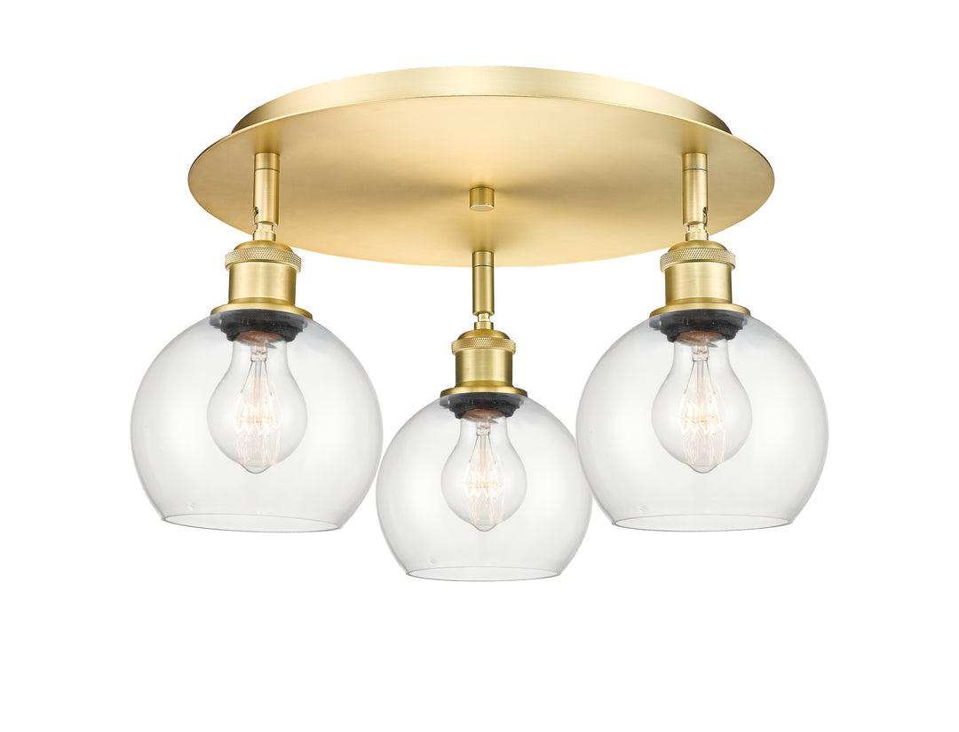 Innovations Lighting Athens 6" Flush Mount Ceiling Flush Mounts Innovations Lighting Satin Gold Clear ; Glass Type: Clear 