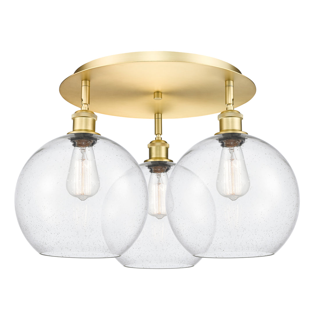 Innovations Lighting Athens 10" Flush Mount Ceiling Flush Mounts Innovations Lighting Satin Gold Seedy ; Glass Type: Seeded 