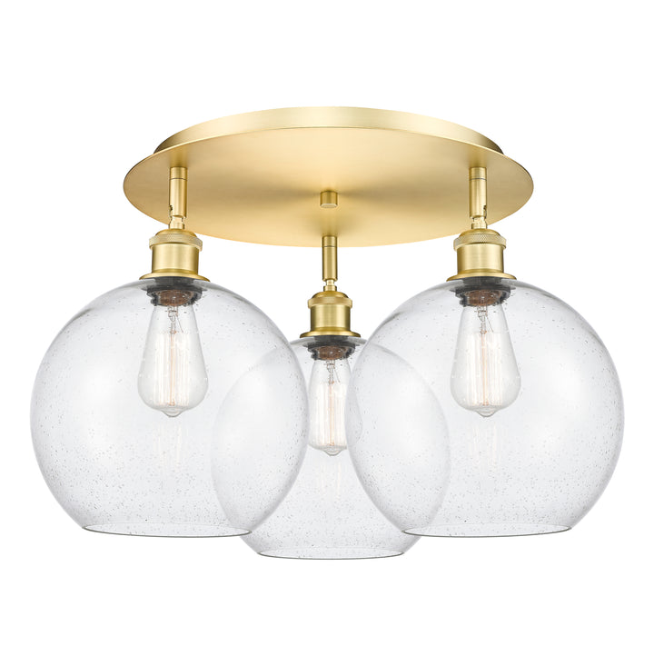 Innovations Lighting Athens 10" Flush Mount Ceiling Flush Mounts Innovations Lighting Satin Gold Seedy ; Glass Type: Seeded 