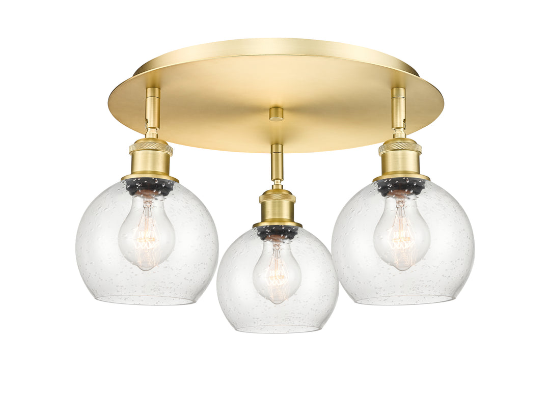 Innovations Lighting Athens 6" Flush Mount Ceiling Flush Mounts Innovations Lighting Satin Gold Seedy ; Glass Type: Seeded 