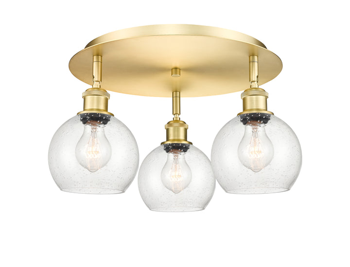 Innovations Lighting Athens 6" Flush Mount Ceiling Flush Mounts Innovations Lighting Satin Gold Seedy ; Glass Type: Seeded 