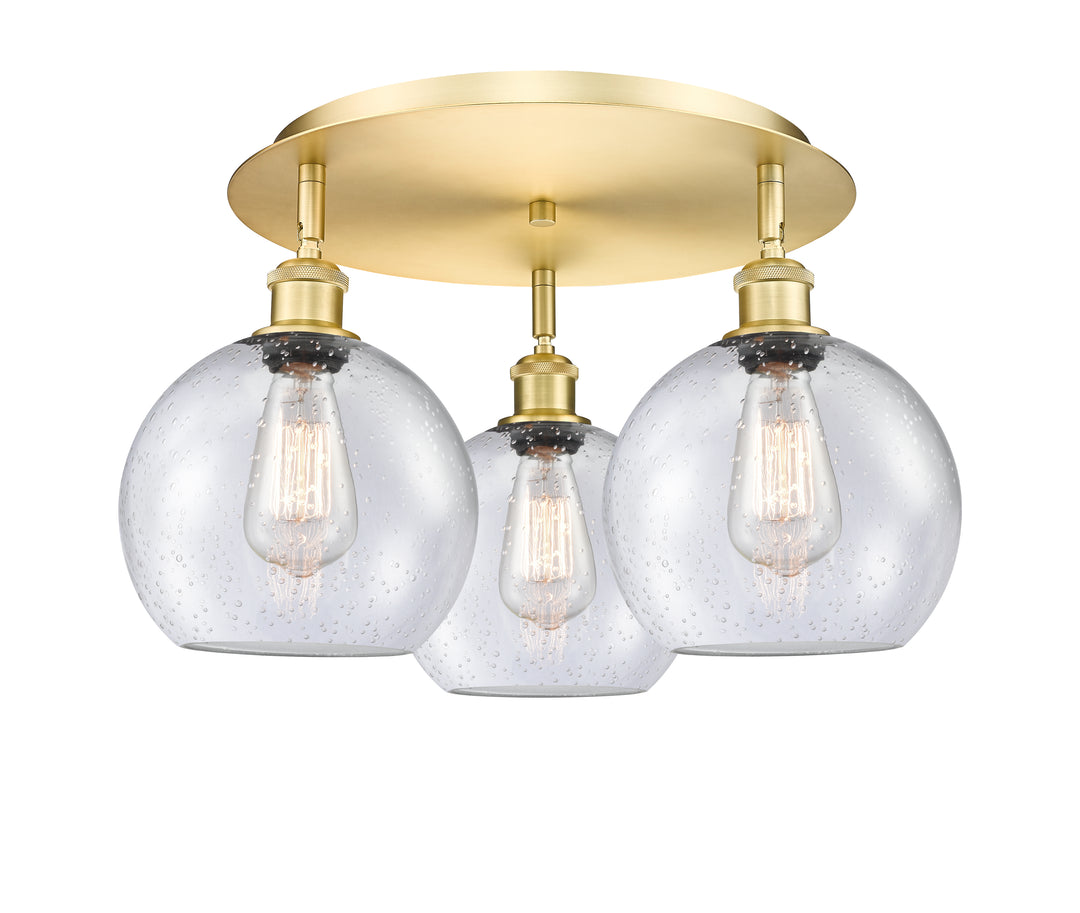 Innovations Lighting Athens 8" Flush Mount Ceiling Flush Mounts Innovations Lighting Satin Gold Seedy ; Glass Type: Seeded 