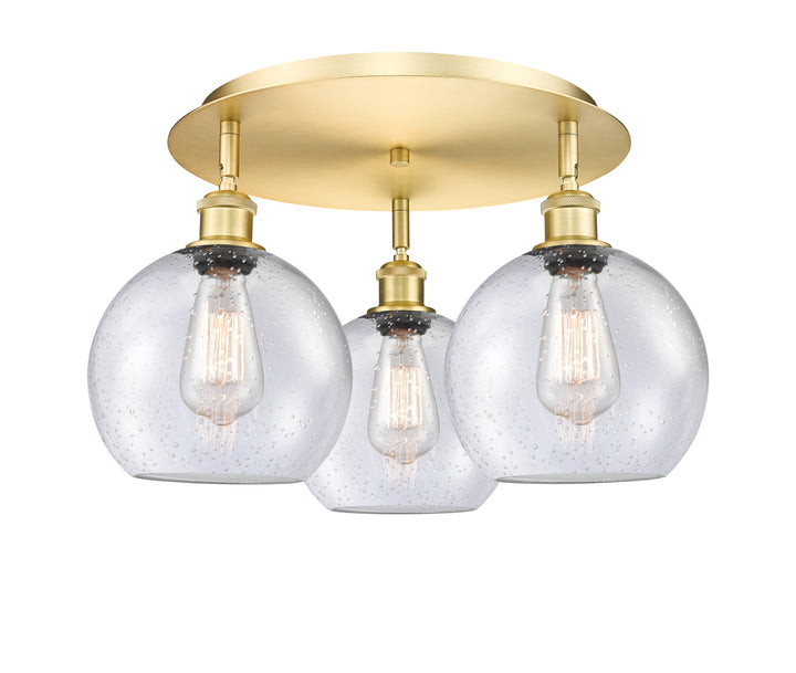 Innovations Lighting Athens 8" Flush Mount Ceiling Flush Mounts Innovations Lighting Satin Gold Seedy ; Glass Type: Seeded 