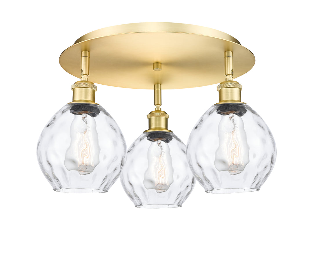 Innovations Lighting Waverly 6" Flush Mount - Satin Gold Ceiling Flush Mounts Innovations Lighting Clear ; Glass Type: Water  