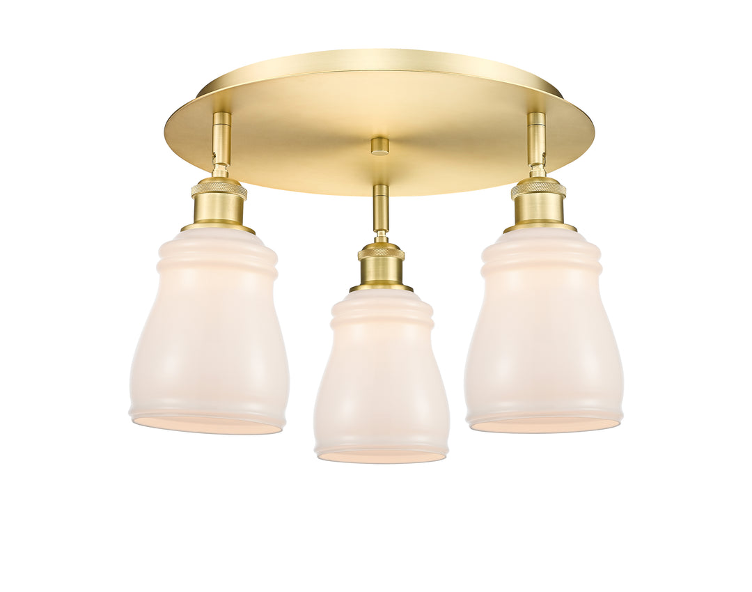 Innovations Lighting Ellery 5" Flush Mount - Satin Gold Ceiling Flush Mounts Innovations Lighting White ; Glass Type: White  