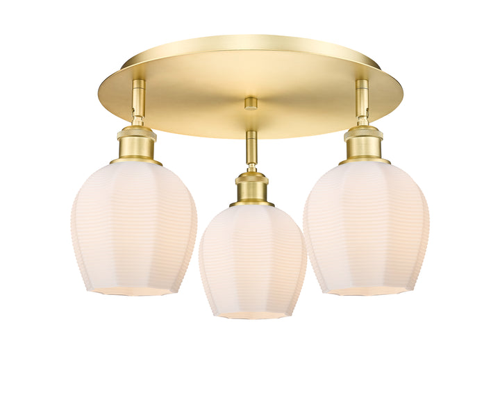 Innovations Lighting Norfolk 6" Flush Mount - Satin Gold Ceiling Flush Mounts Innovations Lighting Matte White ; Glass Type: Frosted  