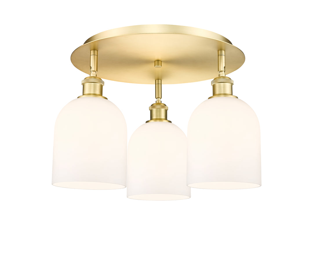 Innovations Lighting Bella 6" Flush Mount Ceiling Flush Mounts Innovations Lighting Satin Gold White ; Glass Type: White 