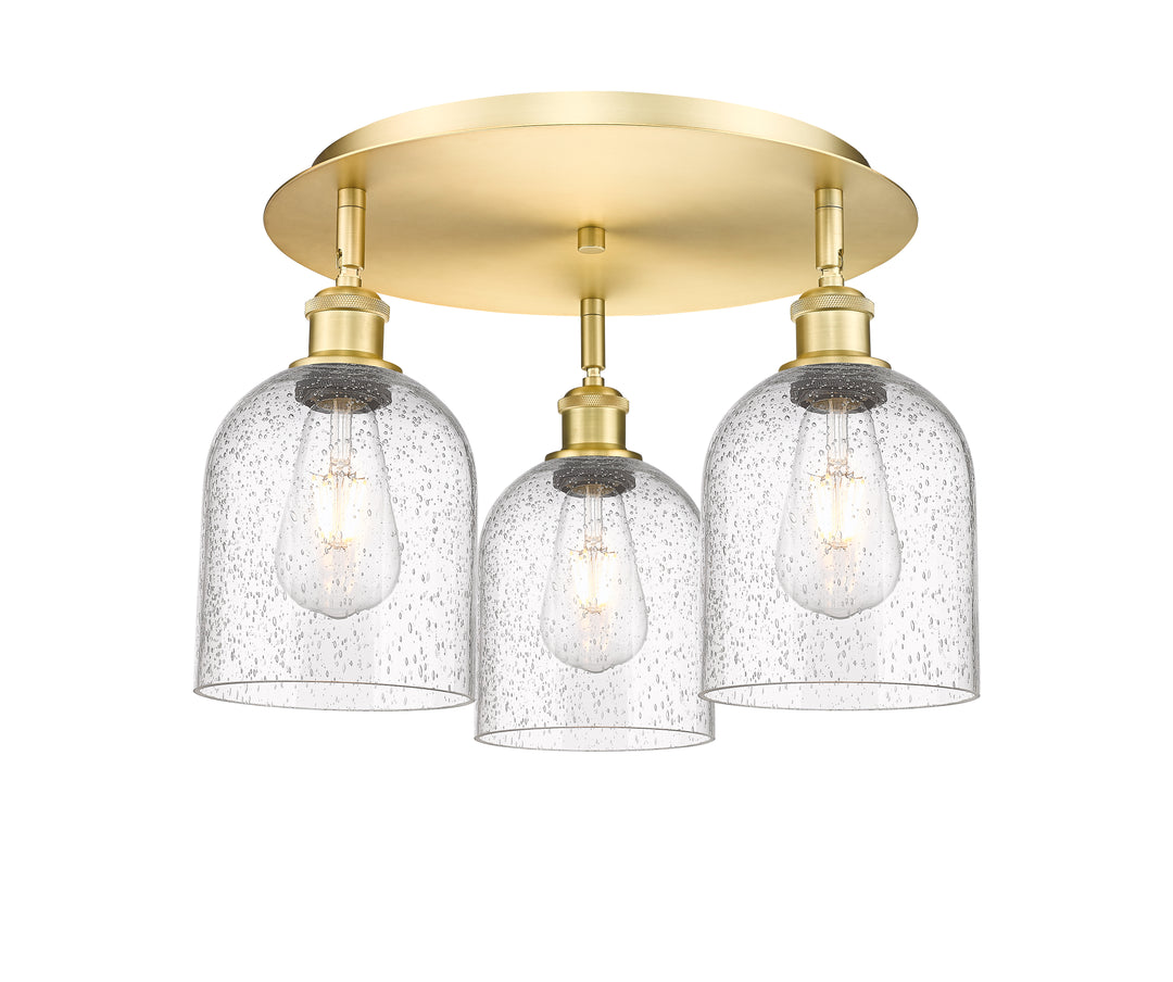 Innovations Lighting Bella 6" Flush Mount Ceiling Flush Mounts Innovations Lighting Satin Gold Seedy ; Glass Type: Transparent 