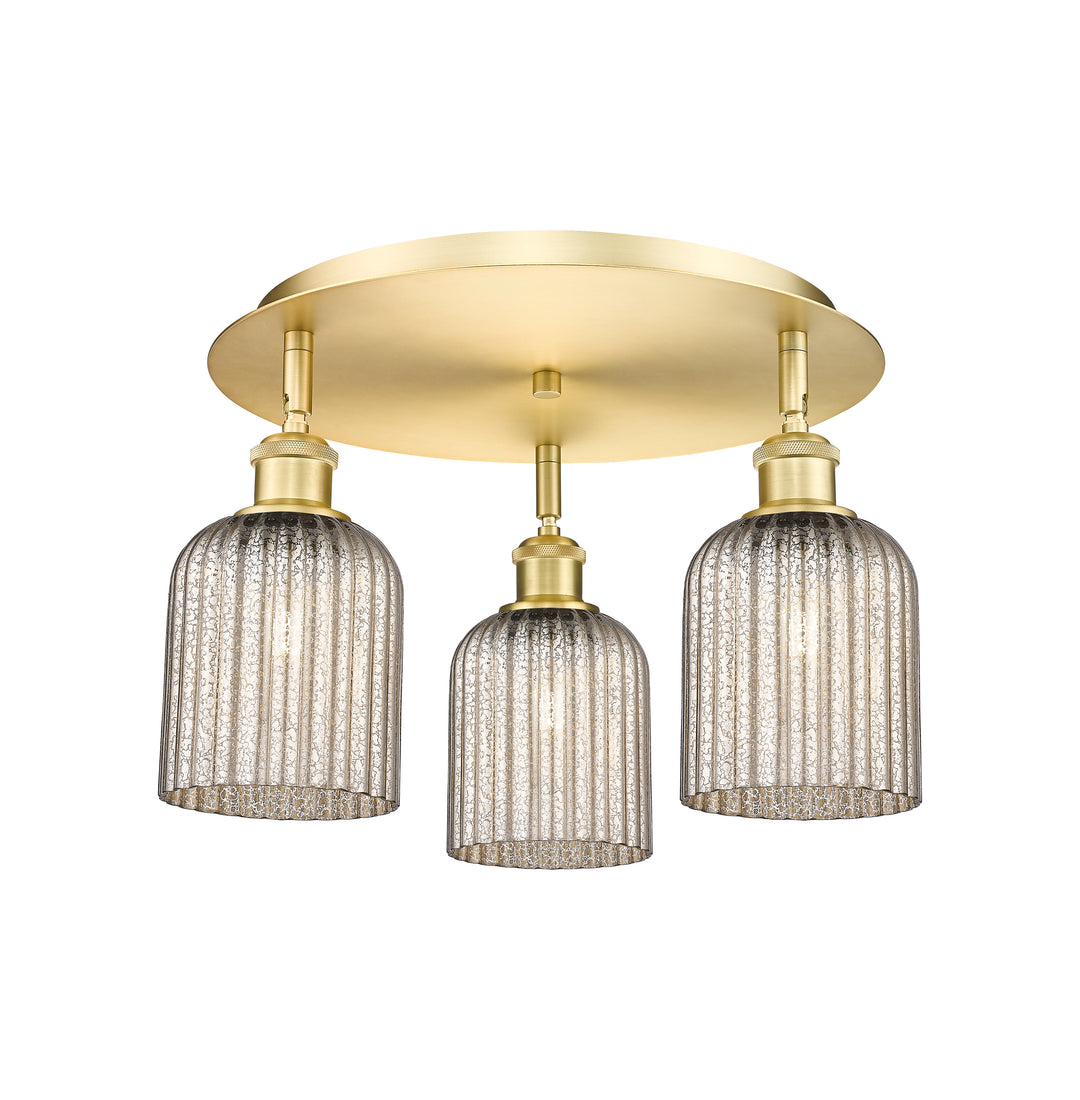 Innovations Lighting Bridal Veil 5" Flush Mount Ceiling Flush Mounts Innovations Lighting Satin Gold Mercury ; Glass Type: Mercury; Ribbed 