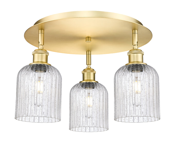 Innovations Lighting Bridal Veil 5" Flush Mount Ceiling Flush Mounts Innovations Lighting Satin Gold Seedy ; Glass Type: Seedy; Ribbed 