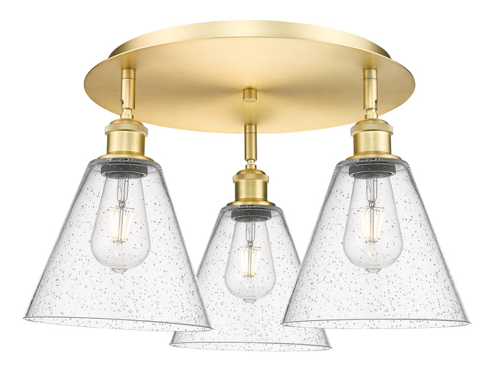 Innovations Lighting Berkshire Glass 8" Flush Mount Ceiling Flush Mounts Innovations Lighting Satin Gold Seedy ; Glass Type: Seeded 