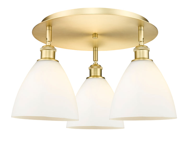 Innovations Lighting Bristol 7.5" Flush Mount - Satin Gold Ceiling Flush Mounts Innovations Lighting Matte White ; Glass Type: White  