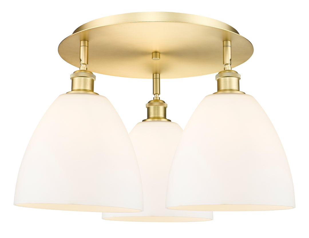 Innovations Lighting Bristol 9" Flush Mount Ceiling Flush Mounts Innovations Lighting Satin Gold Matte White ; Glass Type: White 