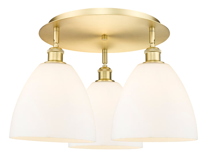 Innovations Lighting Bristol 9" Flush Mount Ceiling Flush Mounts Innovations Lighting Satin Gold Matte White ; Glass Type: White 