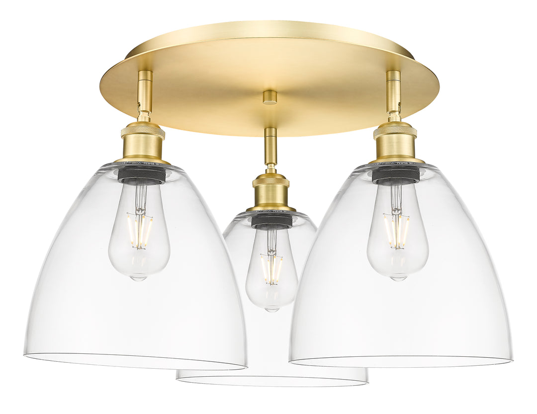 Innovations Lighting Bristol 9" Flush Mount Ceiling Flush Mounts Innovations Lighting Satin Gold Clear ; Glass Type: Clear 