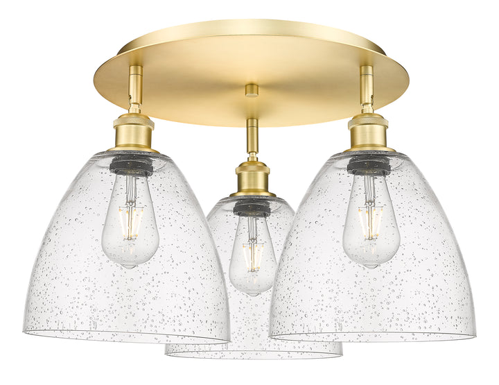 Innovations Lighting Bristol 9" Flush Mount Ceiling Flush Mounts Innovations Lighting Satin Gold Seedy ; Glass Type: Seeded 