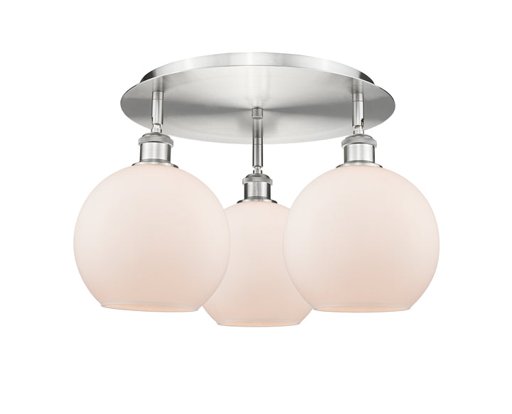 Innovations Lighting Athens 8" Flush Mount Ceiling Flush Mounts Innovations Lighting Satin Nickel Matte White ; Glass Type: White 