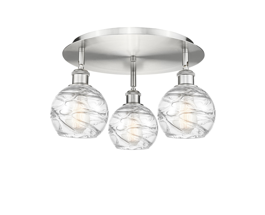 Innovations Lighting Athens Deco Swirl 6" Flush Mount Ceiling Flush Mounts Innovations Lighting Satin Nickel Clear Deco Swirl ; Glass Type: Clear 