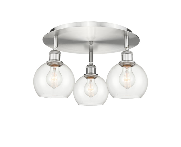 Innovations Lighting Athens 6" Flush Mount Ceiling Flush Mounts Innovations Lighting Satin Nickel Clear ; Glass Type: Clear 