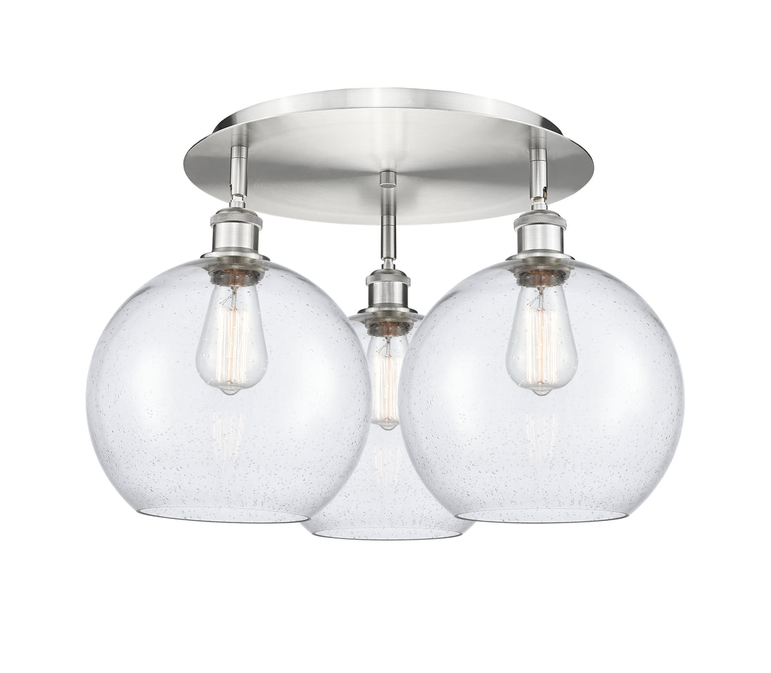 Innovations Lighting Athens 10" Flush Mount Ceiling Flush Mounts Innovations Lighting Satin Nickel Seedy ; Glass Type: Seeded 