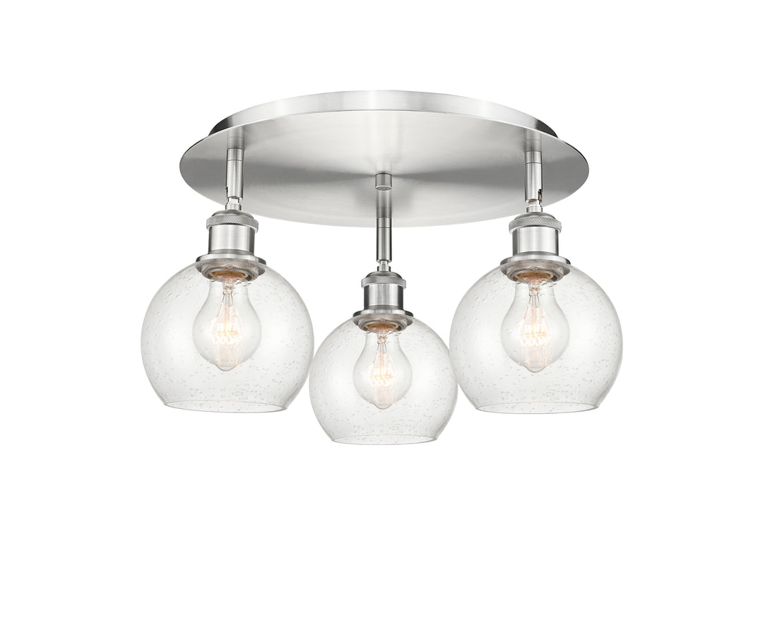 Innovations Lighting Athens 6" Flush Mount Ceiling Flush Mounts Innovations Lighting Satin Nickel Seedy ; Glass Type: Seeded 