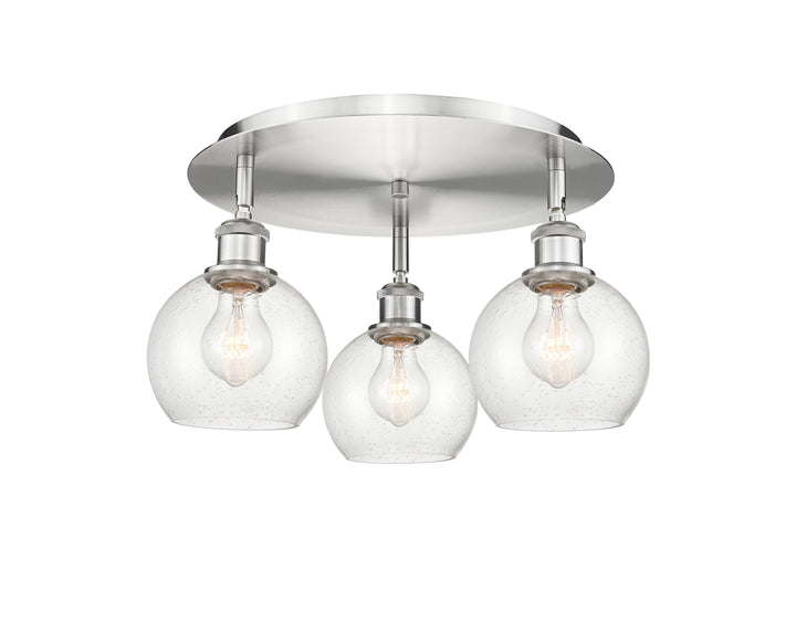 Innovations Lighting Athens 6" Flush Mount Ceiling Flush Mounts Innovations Lighting Satin Nickel Seedy ; Glass Type: Seeded 