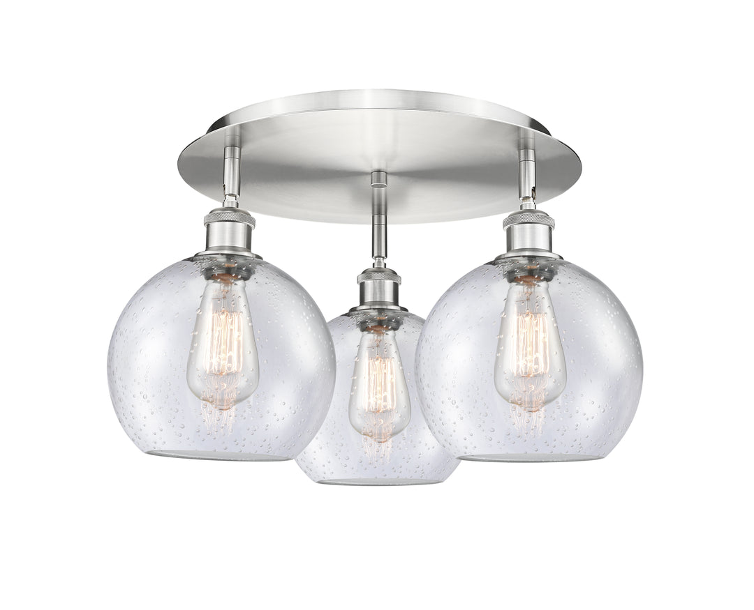 Innovations Lighting Athens 8" Flush Mount Ceiling Flush Mounts Innovations Lighting Satin Nickel Seedy ; Glass Type: Seeded 