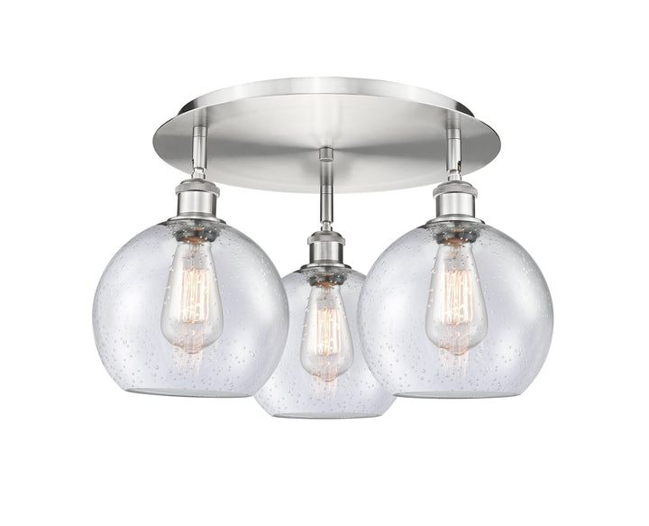 Innovations Lighting Athens 8" Flush Mount Ceiling Flush Mounts Innovations Lighting Satin Nickel Seedy ; Glass Type: Seeded 