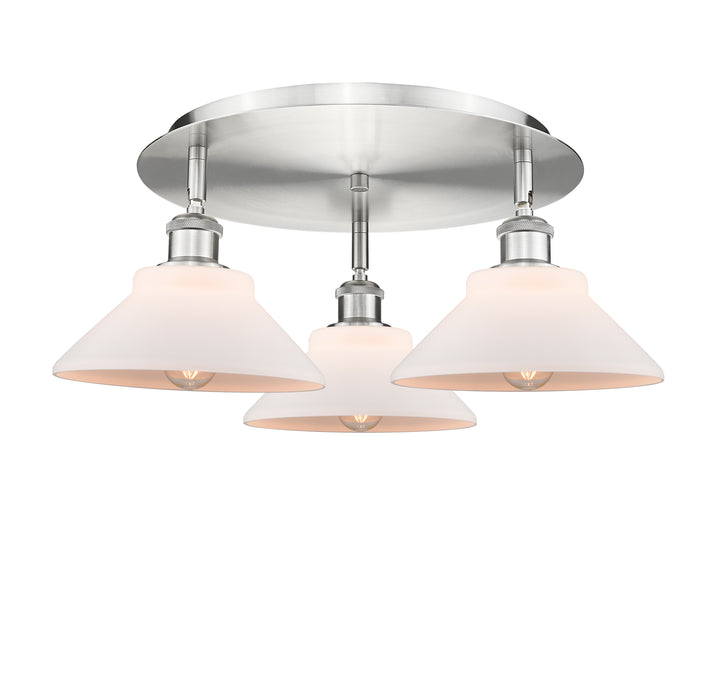 Innovations Lighting Orwell 9" Flush Mount - Satin Nickel Ceiling Flush Mounts Innovations Lighting Matte White ; Glass Type: White  