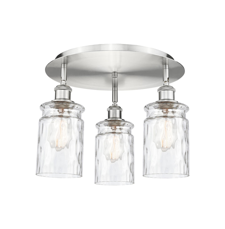 Innovations Lighting Candor 5" Flush Mount Ceiling Flush Mounts Innovations Lighting Satin Nickel Clear Waterglass ; Glass Type: Frosted; Ribbed 