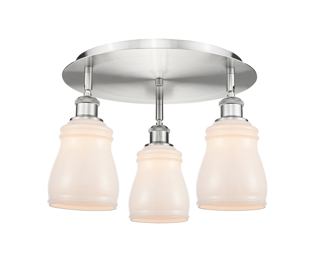 Innovations Lighting Ellery 5" Flush Mount - Satin Nickel Ceiling Flush Mounts Innovations Lighting White ; Glass Type: White  