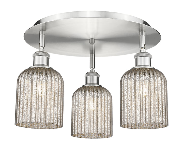 Innovations Lighting Bridal Veil 5" Flush Mount Ceiling Flush Mounts Innovations Lighting Satin Nickel Mercury ; Glass Type: Mercury; Ribbed 