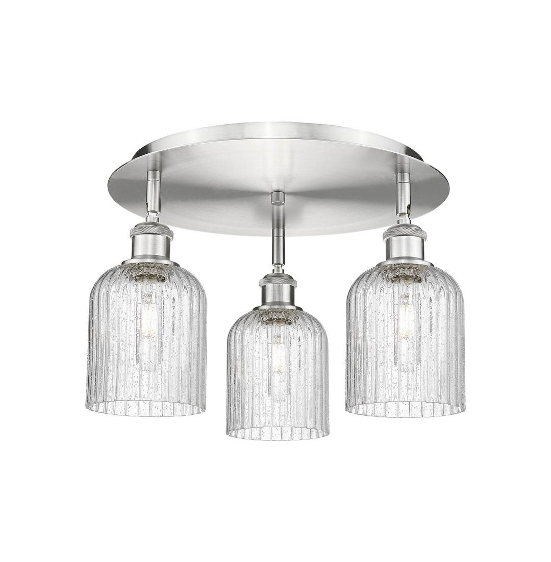 Innovations Lighting Bridal Veil 5" Flush Mount Ceiling Flush Mounts Innovations Lighting Satin Nickel Seedy ; Glass Type: Seedy; Ribbed 