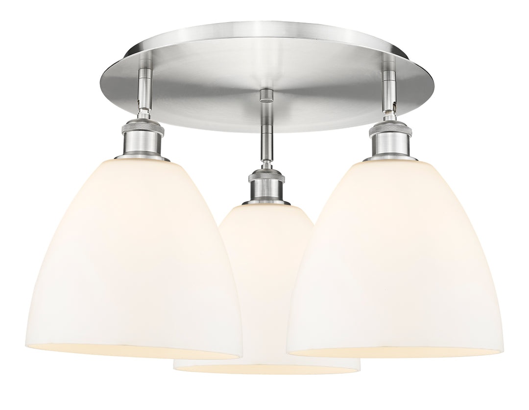 Innovations Lighting Bristol 9" Flush Mount Ceiling Flush Mounts Innovations Lighting Satin Nickel Matte White ; Glass Type: White 