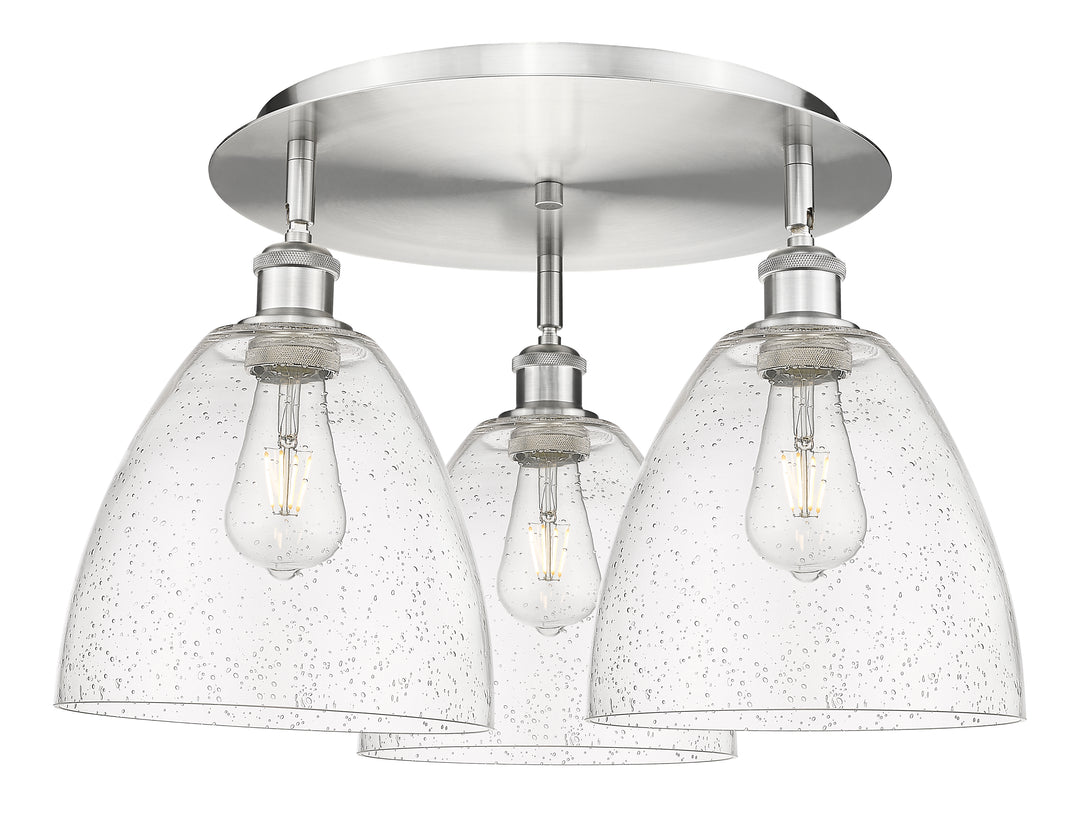 Innovations Lighting Bristol 9" Flush Mount Ceiling Flush Mounts Innovations Lighting Satin Nickel Seedy ; Glass Type: Seeded 