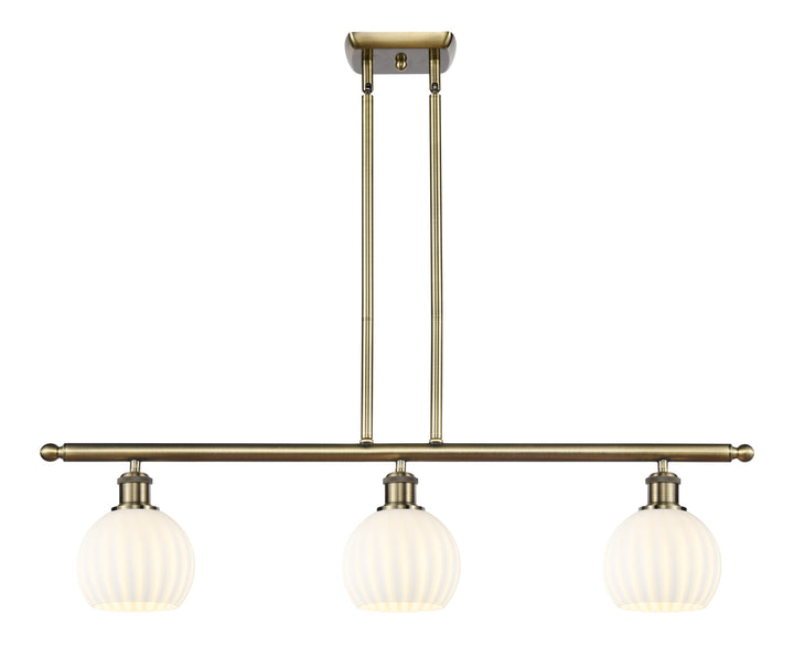 Innovations Lighting White Venetian 6" Island Light - Antique Brass