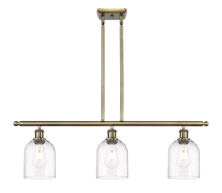 Innovations Lighting Bella 6" Island Light - Antique Brass Linear Chandeliers Innovations Lighting Clear ; Glass Type: Clear  