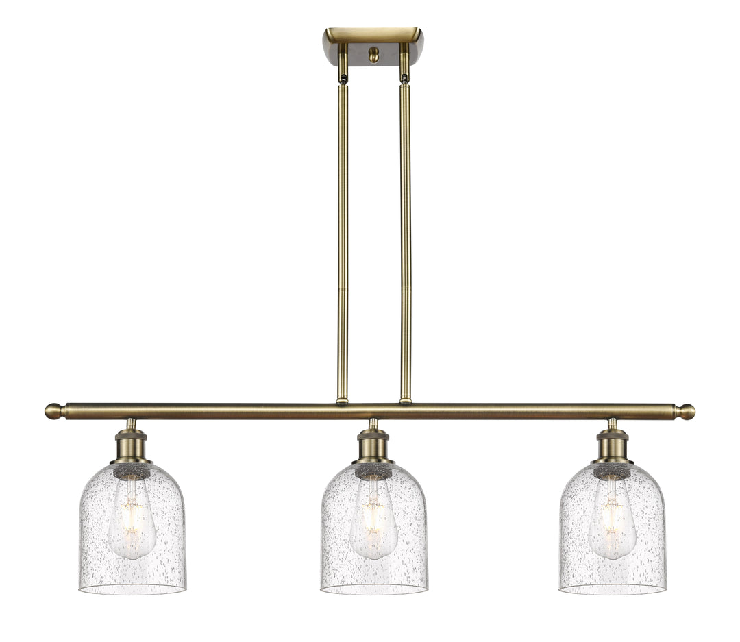 Innovations Lighting Bella 6" Island Light - Antique Brass Linear Chandeliers Innovations Lighting Seedy ; Glass Type: Transparent  