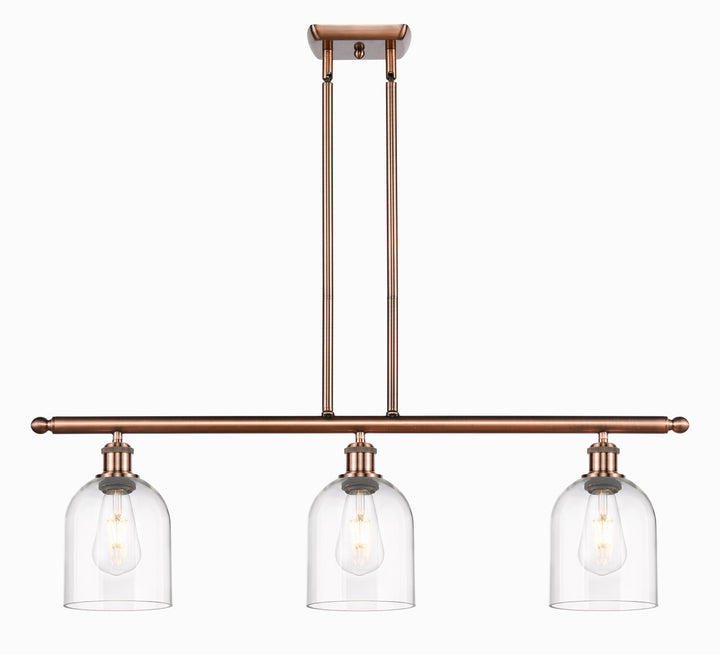 Innovations Lighting Bella 6" Island Light - Antique Copper Linear Chandeliers Innovations Lighting Clear ; Glass Type: Clear  