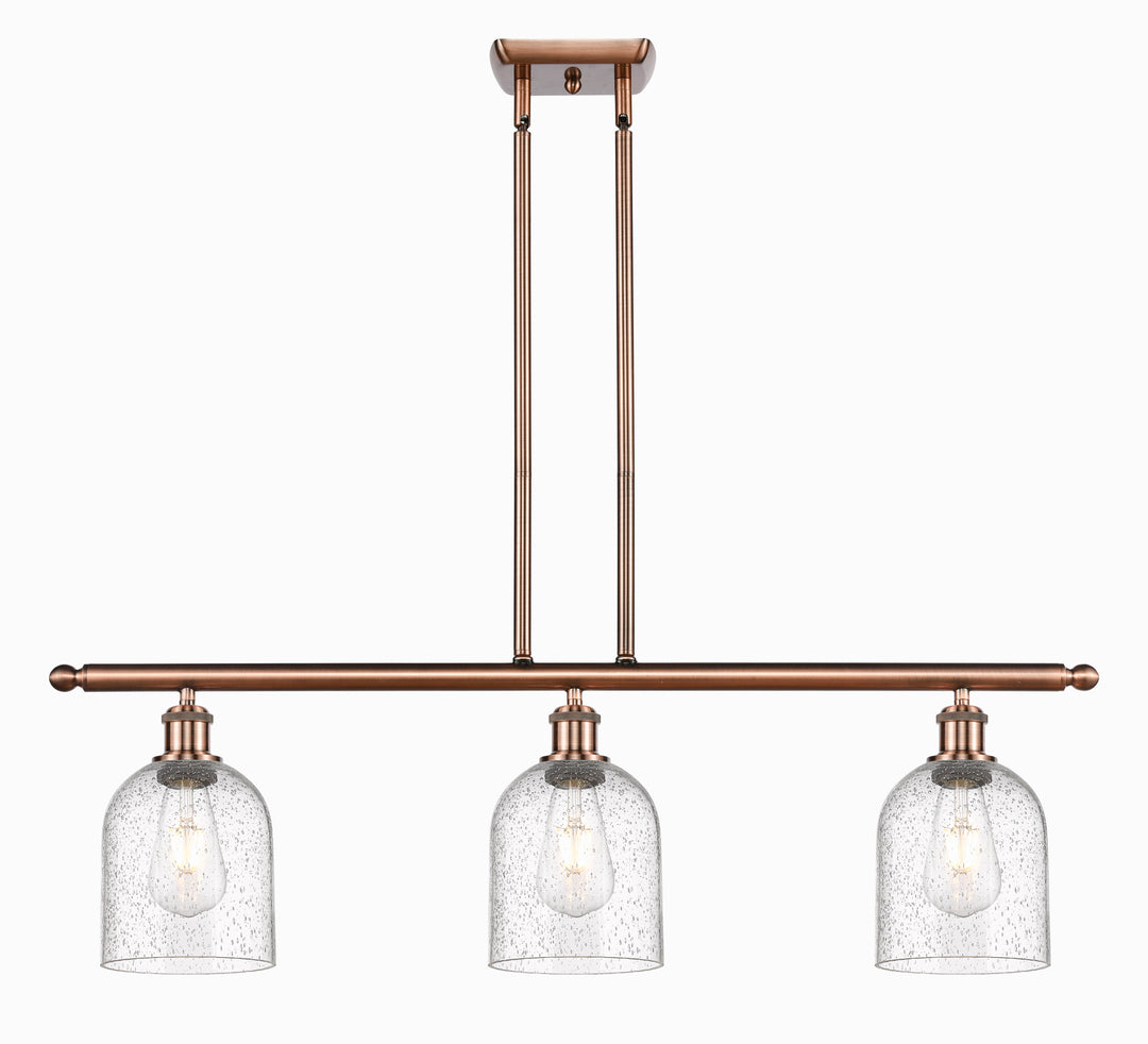 Innovations Lighting Bella 6" Island Light - Antique Copper Linear Chandeliers Innovations Lighting Seedy ; Glass Type: Transparent  