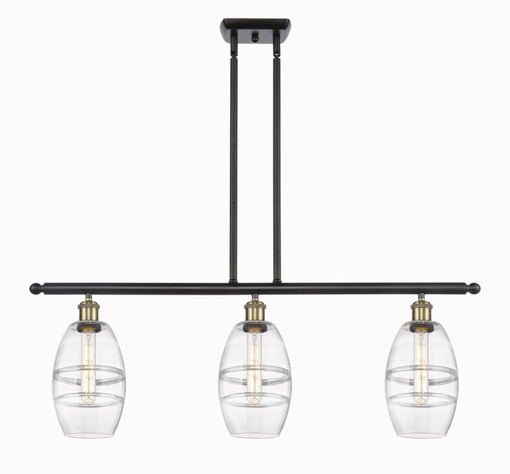 Innovations Lighting Vaz 6" Island Light - Black Antique Brass Linear Chandeliers Innovations Lighting Clear ; Glass Type: Clear  