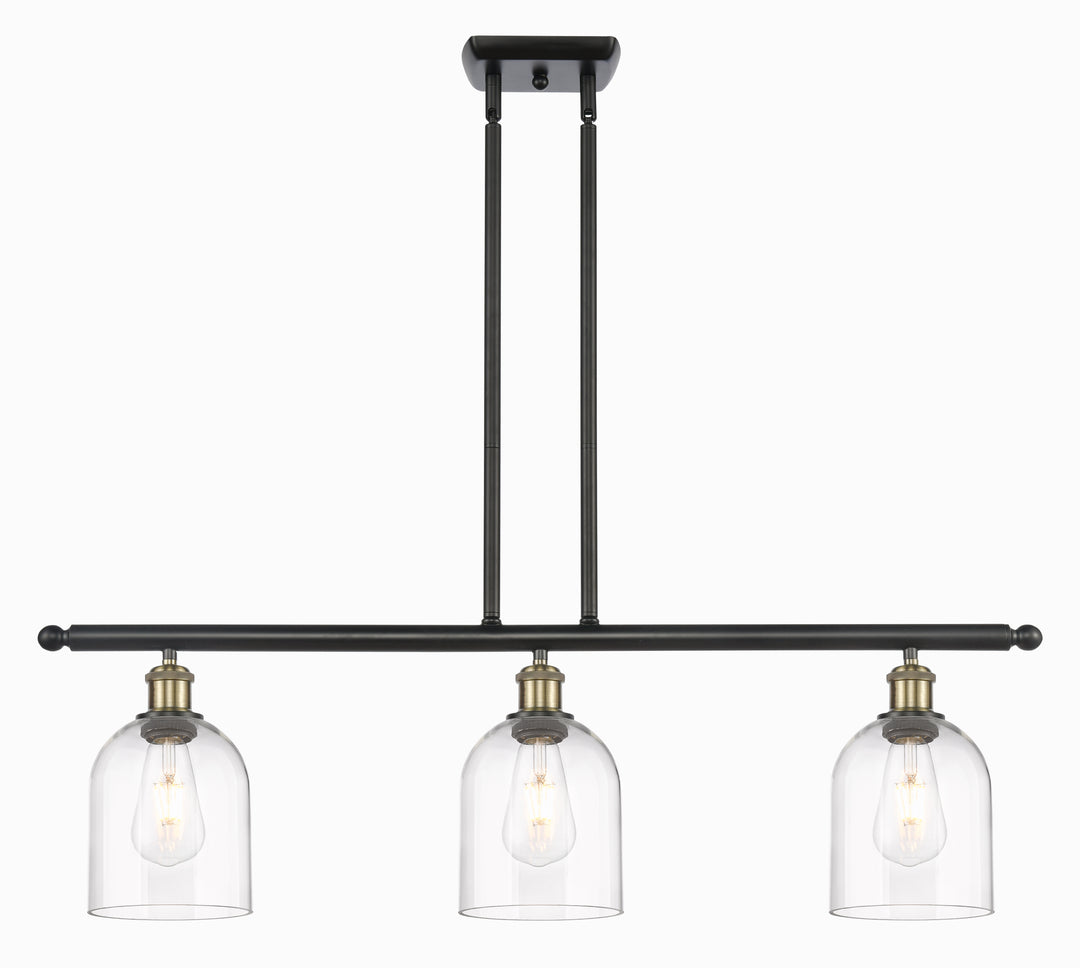 Innovations Lighting Bella 6" Island Light - Black Antique Brass Linear Chandeliers Innovations Lighting Clear ; Glass Type: Clear  