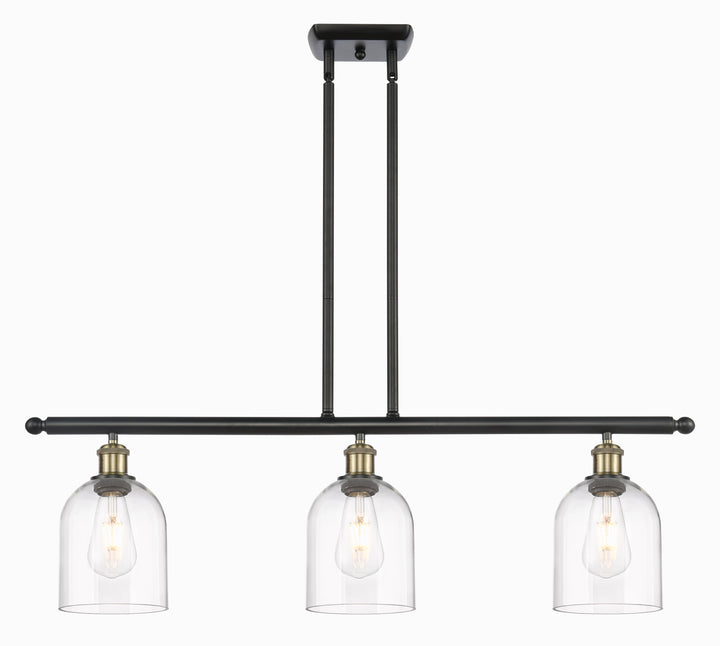 Innovations Lighting Bella 6" Island Light - Black Antique Brass Linear Chandeliers Innovations Lighting Clear ; Glass Type: Clear  